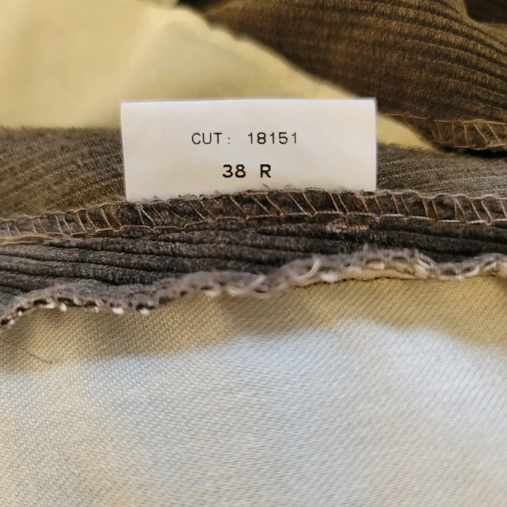 Berle Mens Pleated Corduroy Dress Pants Brown Straight Leg Trousers 38‎ R 18151